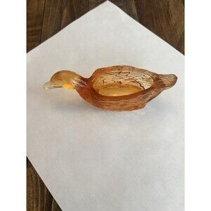 Vintage Westmoreland Amber Glass  Duck Salt Cellar